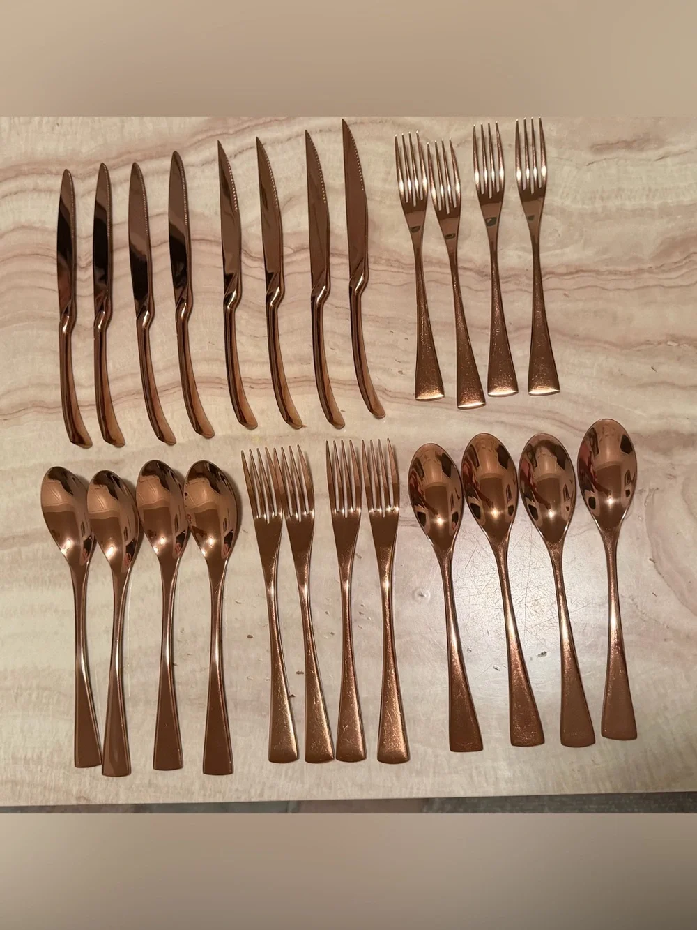 🩵Rose Gold tone Flatware set + Bonus Gift Box🧡